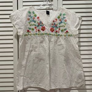 Gap Kids Girls Plus Embroidered Cotton Top Tunic XXL Plus (14-16) 14+ 16+ EUC